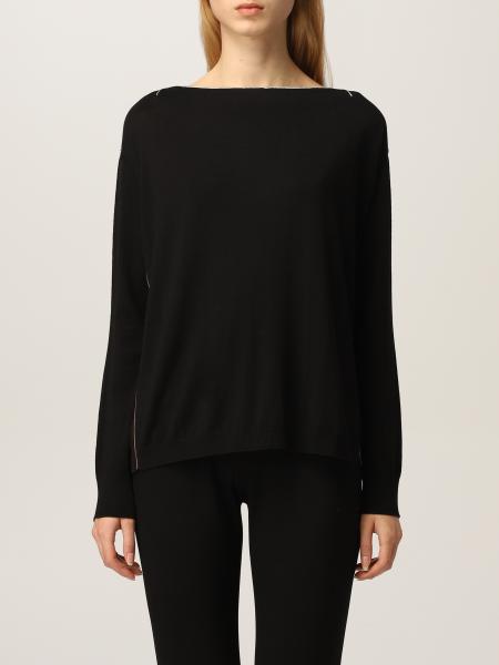 LIVIANA CONTI: basic sweater in virgin wool - Black | Liviana Conti ...