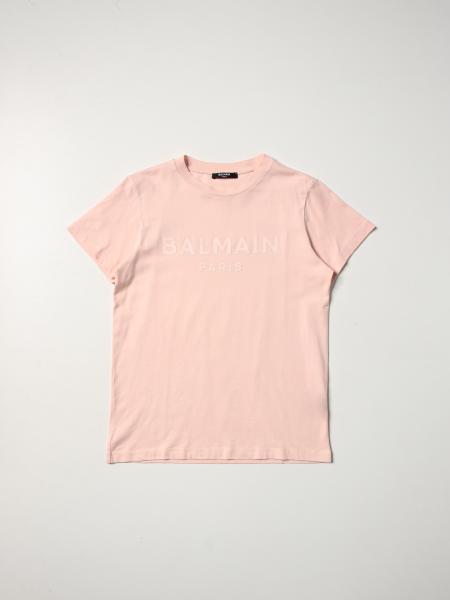 T-shirt Balmain in cotone con logo tono su tono