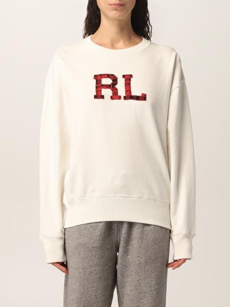 POLO RALPH LAUREN - Women's winter relaxed sweatshirt with college logo -  grey - 211910173001