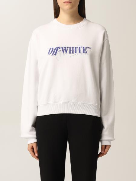 Felpa Off White in cotone con logo