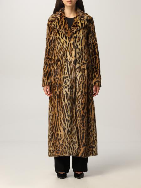Stand Studio coat in animalier synthetic fur