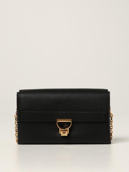 COCCINELLE: bag in grained leather - Black | Coccinelle crossbody bags ...