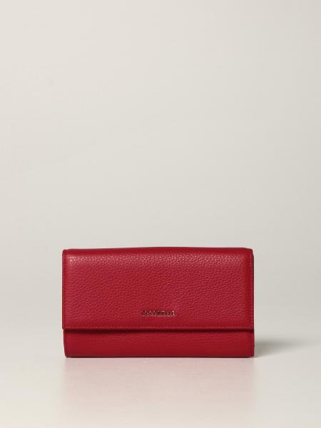 COCCINELLE: wallet in grained leather - Red | Coccinelle wallet ...