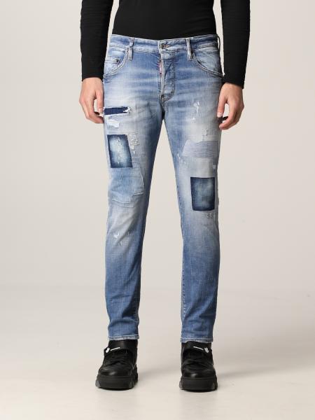 Jeans Dsquared2 in denim con rotture e toppe