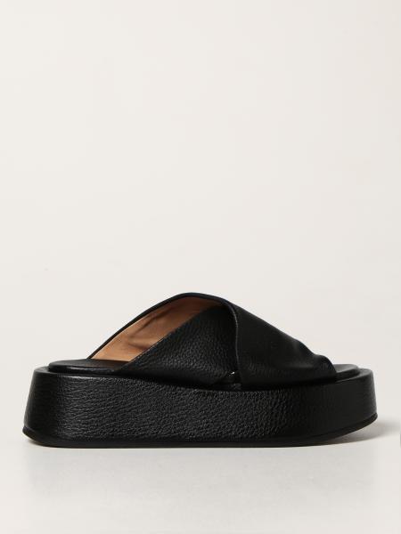 Marsèll women: Marsèll platform sandals in dry milled leather