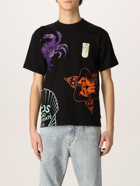 GCDS: cotton T-shirt with graphic prints - Black | Gcds t-shirt ...