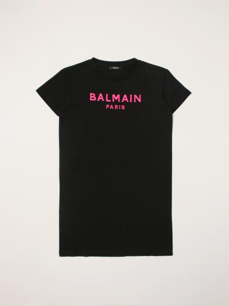 Balmain cotton t-shirt dress with logo