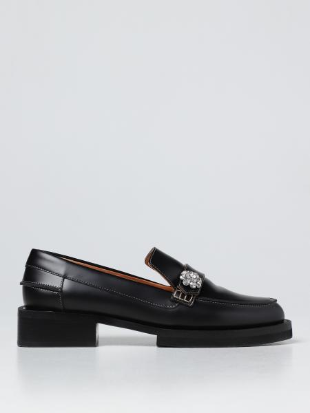 Ganni leather loafers with jewel detail