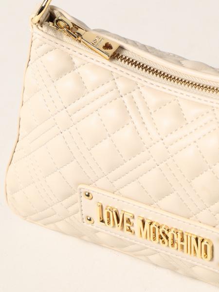 LOVE MOSCHINO: bag in synthetic leather with logo - Ivory 