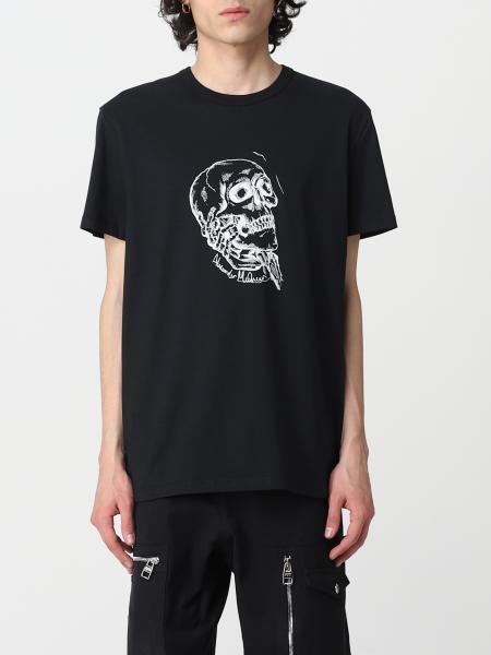 ALEXANDER MCQUEEN: t-shirt with skull - Black | Alexander Mcqueen t ...