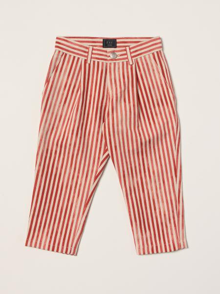 Fay striped trousers in linen and cotton