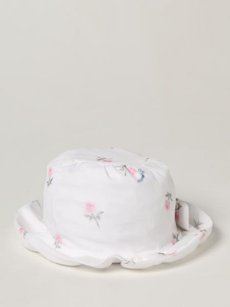 Monnalisa hat with floral pattern with bow