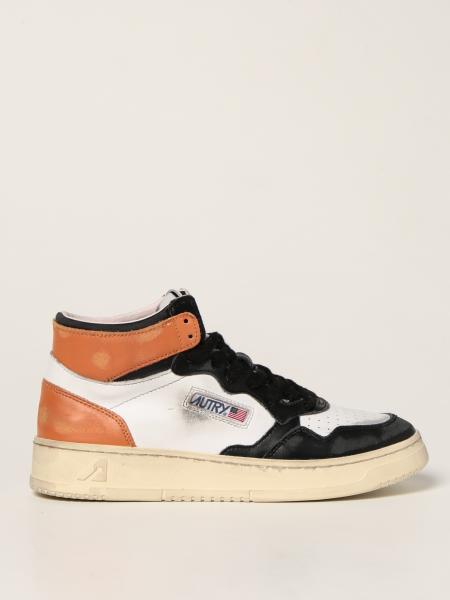 Autry men: Autry high top trainers in worn leather and suede
