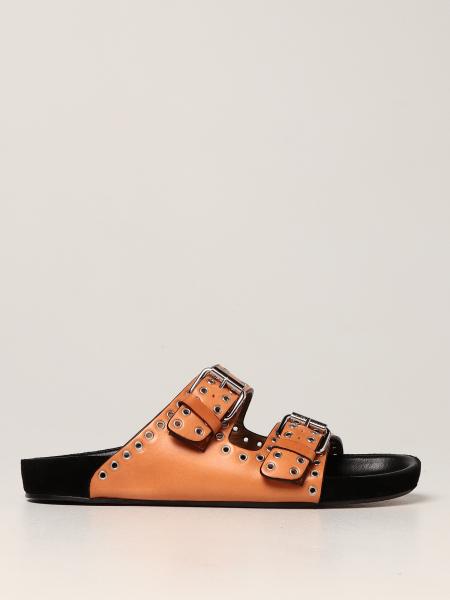 Isabel Marant Etoile: Lennyo Isabel Marant flat sandals in leather