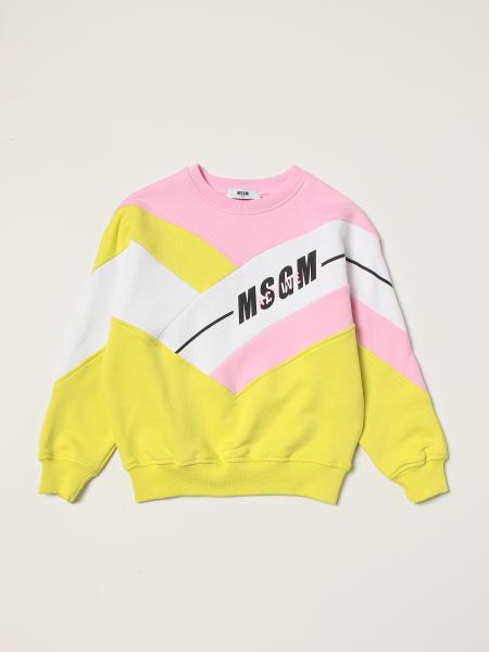 Msgm Kids sweatshirt in color-block cotton