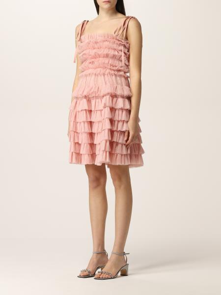 Red Valentino Mini Dress In Point Desprit Tulle Dress Red Valentino