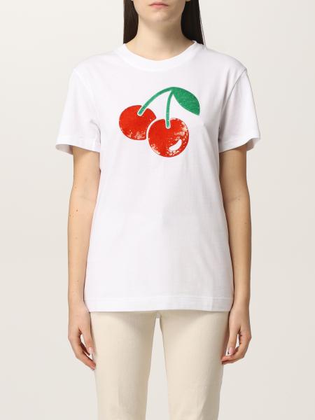 Sportmax: Sportmax cotton T-shirt with cherry embroidery