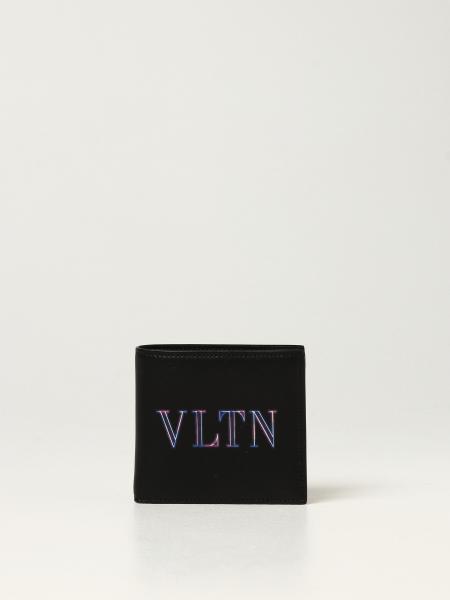 Valentino Garavani: Portafoglio Valentino Garavani in pelle con logo VLTN neon