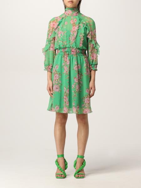 Pinko women: Pinko short dress in chiffon with flower print