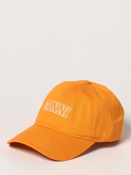 Cappello da baseball Ganni in cotone con logo