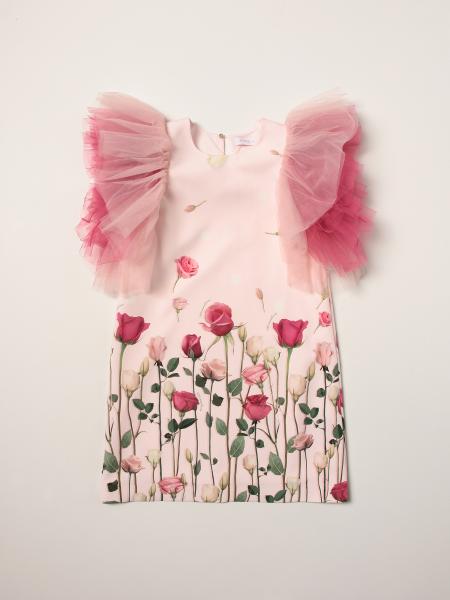 Monnalisa: Monnalisa mini dress with rose pattern