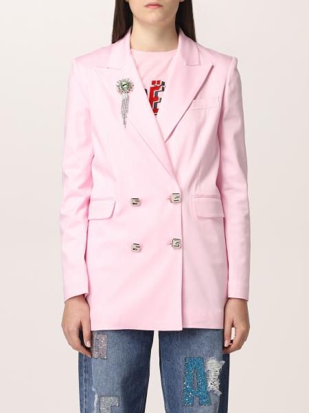 GAËLLE PARIS: Double-breasted jacket in cotton blend - Pink | Gaëlle ...