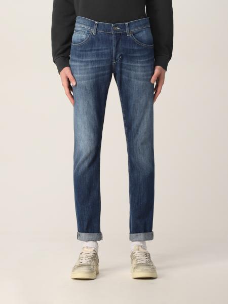 DONDUP: cropped jeans in washed denim - Blue | Dondup jeans ...