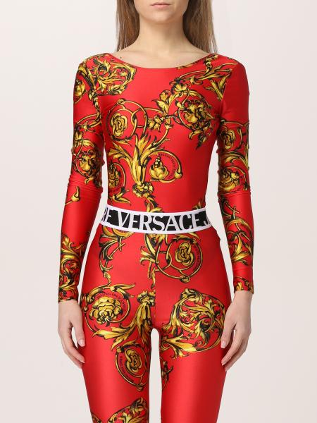 Top cropped Versace Jeans Couture in nylon stretch