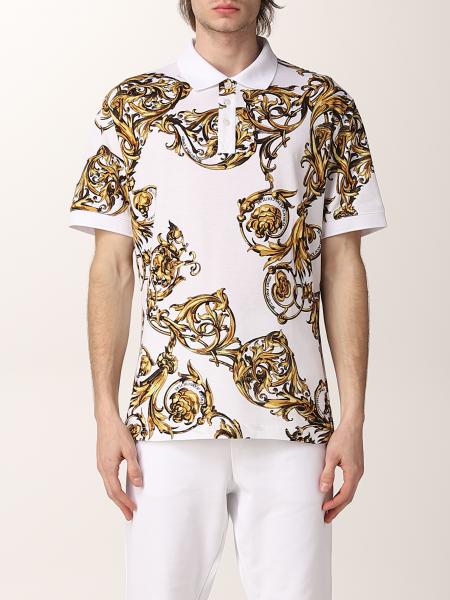 VERSACE JEANS COUTURE: polo shirt with baroque pattern - White ...