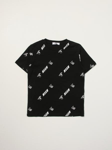 Msgm Kids cotton t-shirt with all over logo