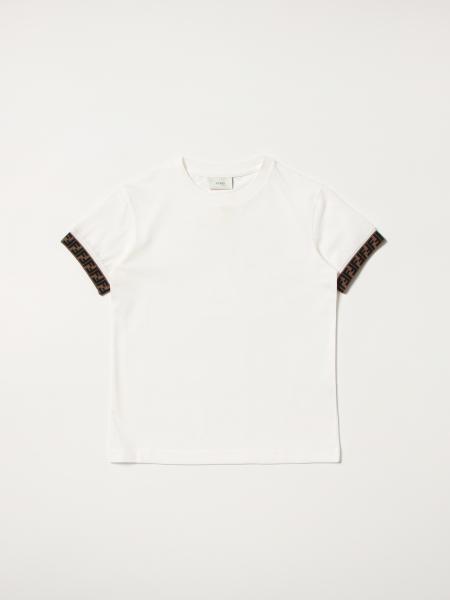 Fendi cotton T-shirt with logoed bands