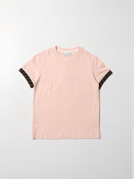T-shirt Fendi in cotone con bande logate