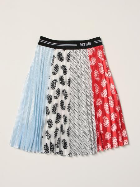 Patchwork pleated Msgm Kids wide skirt