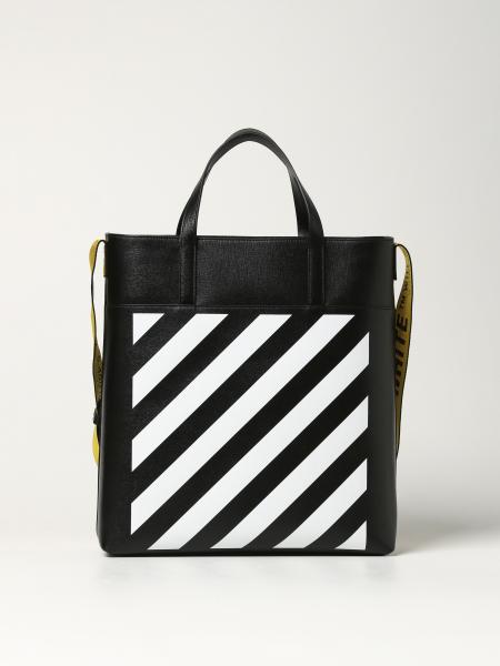 Off-White men: Off-White shopping bag in saffiano leather