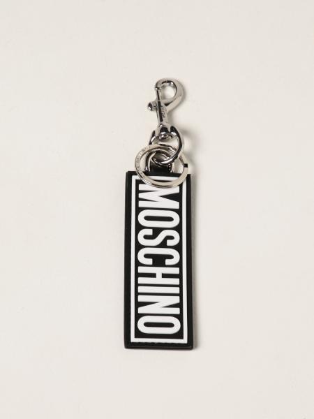 Moschino Couture leather keyring with logo