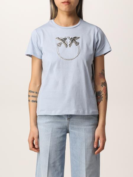 Pinko cotton T-shirt with Love Birds