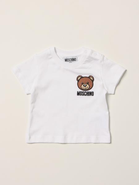T-shirt Moschino Baby in cotone con patch Teddy