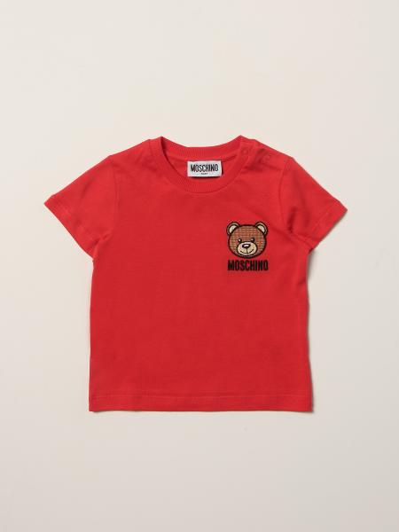 T-shirt Moschino Baby in cotone con patch Teddy