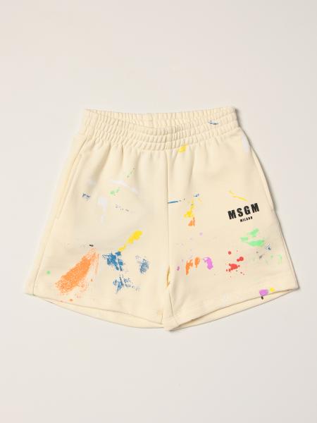 Msgm Kids jogging shorts with paint splashes