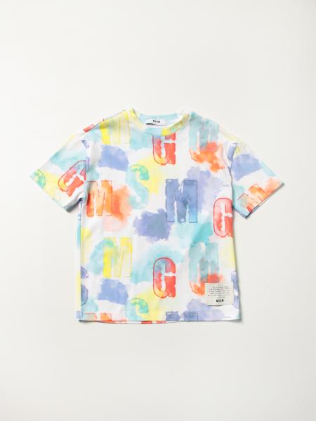 Msgm Kids T-shirt with all over logo prints