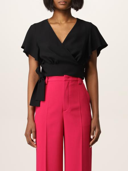 Red Valentino: Red Valentino v-shaped cropped top