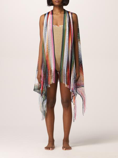 Missoni cape in multicolor mesh knit