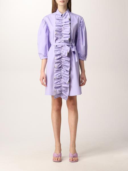 Msgm: Msgm short dress in cotton with ruches