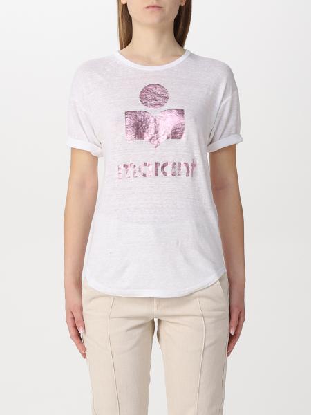Isabel Marant Etoile: Isabel Marant Etoile linen t-shirt with logo