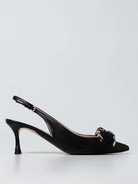 Slingback N ° 21 in leather with chain