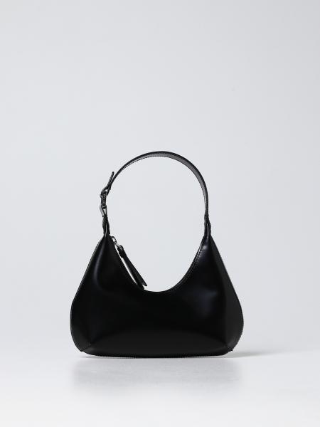 BY FAR: Baby Amber bag in brushed leather - Black | By Far mini bag ...