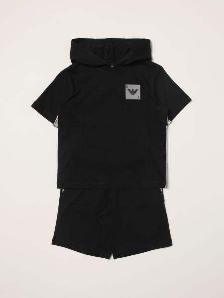 Emporio Armani t-shirt + shorts set in cotton