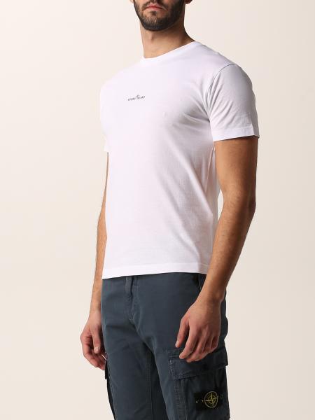 STONE ISLAND: T-shirt in cotton jersey with print - White | T 