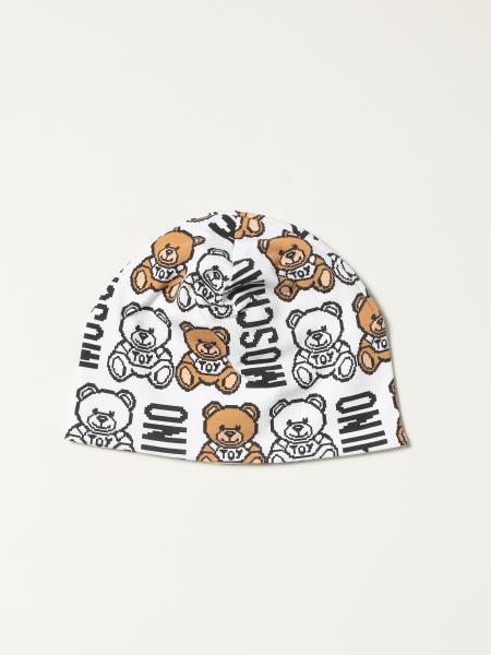 Moschino Kid beanie hat with all-over teddy