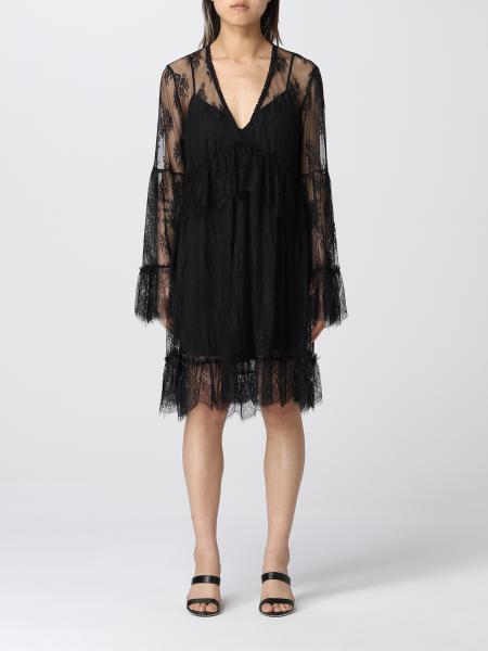 PINKO: lace dress - Black | Pinko dress 1G17HGY7T5 online on GIGLIO.COM